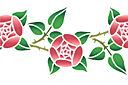 Rosorschabloner - Grenar av rosor i en primitiv stil B