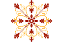 Sapluunat pyöreillä koristeilla - Katto-ornamentti Nro 08