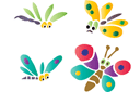 Perhoset ja sudenkorennot sapluunat - Nalle Puh-kirjojen muut hahmot 1