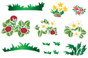 Sabluunat kukkien piirtämiseen - Kukat, ruoho ja marjat