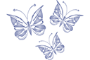 Perhoset ja sudenkorennot sapluunat - Kolme perhonen