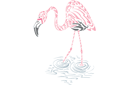 Ritmallar schabloner djur - Flamingo i vattnet