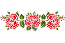 Ruusut sablonit - Kolme ruusua folk-art tyylillä