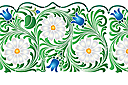 Kukkatapettiboordi - Leveä boordinauha sisältää tuoksusauniot ja kelloja