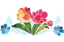 Schabloner slaviska mönstren - Zhostovo blommor 5