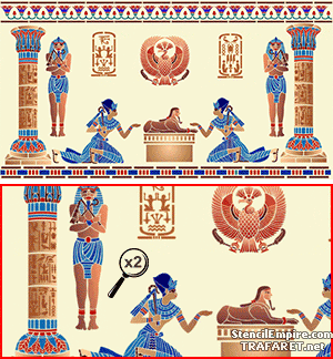 egyptilainen huone - koristeluun tarkoitettu sapluuna
