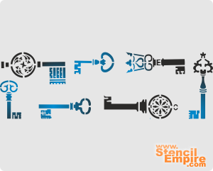 Nycklar till slottet - schablon för dekoration