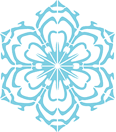 Lumihiutale X - koristeluun tarkoitettu sapluuna