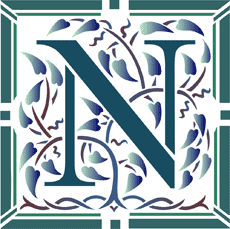 Bokstaven N - schablon för dekoration