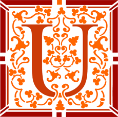 Bokstaven U - schablon för dekoration