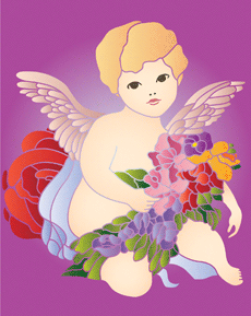 pikku enkeli 1 - koristeluun tarkoitettu sapluuna