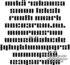 Anark fontti (tavallinen) - koristeluun tarkoitettu sapluuna