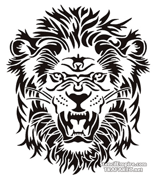 Leijona karjuu - koristeluun tarkoitettu sapluuna