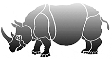 Rhino - schablon för dekoration