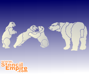 Jääkarhut, sarja (Eläinten maalaussapluunoita)