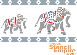 Intialaiset elefantit - koristeluun tarkoitettu sapluuna
