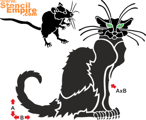 kissa ja hiiri (Eläinten maalaussapluunoita)