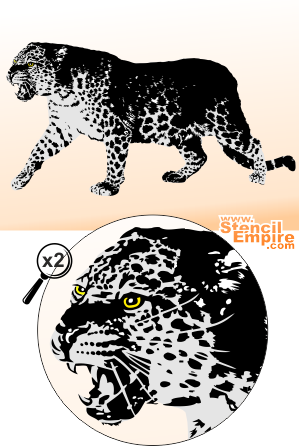 Leopard - schablon för dekoration