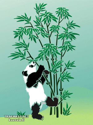 Panda ja bambu 2 (Eläinten maalaussapluunoita)
