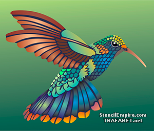 Kolibrin pyrstö - koristeluun tarkoitettu sapluuna