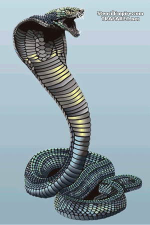 Stor arg cobra - schablon för dekoration