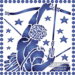 Horoskooppimerki Jousimies (Art Nouveau) - koristeluun tarkoitettu sapluuna