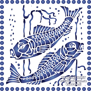 Horoskooppimerki Kalat (Art Nouveau) - koristeluun tarkoitettu sapluuna