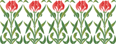 Tulpaner av jugendstil - schablon för dekoration