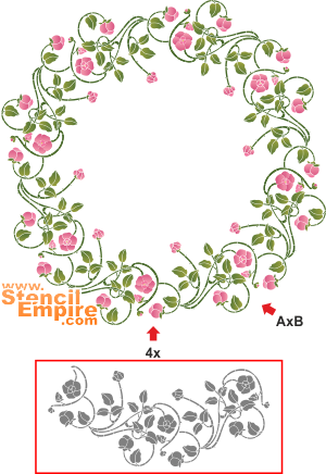 Villiruusumedaljonki - koristeluun tarkoitettu sapluuna