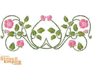 Villiruusu, motiivi - koristeluun tarkoitettu sapluuna