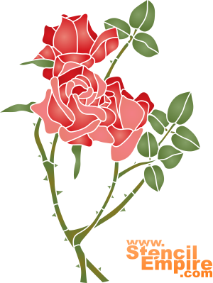 piikkiset ruusut - koristeluun tarkoitettu sapluuna