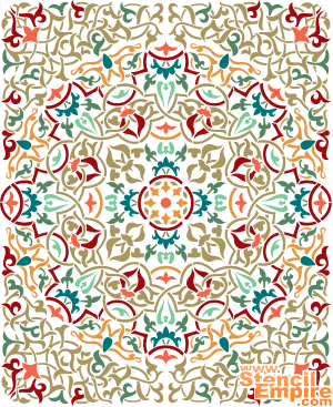 Arabesque matta - schablon för dekoration