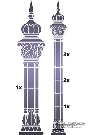 Indisk kolumn - schablon för dekoration