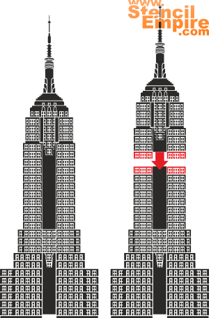 Empire State Building - schablon för dekoration
