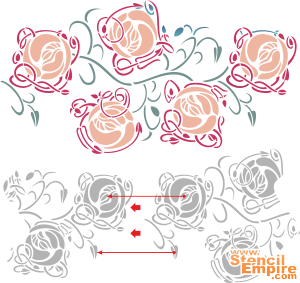 Ruusujen boordinauha - koristeluun tarkoitettu sapluuna