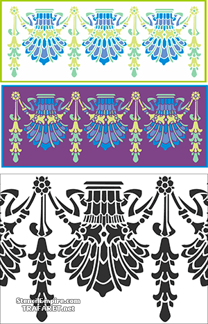Tapettiboordi Art Nouveau 23 - koristeluun tarkoitettu sapluuna
