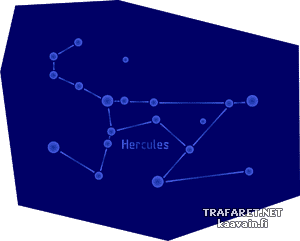 tähtikuvio Herkules - koristeluun tarkoitettu sapluuna