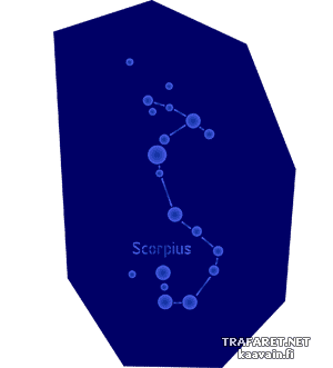 tähtikuvio Skorpioni - koristeluun tarkoitettu sapluuna