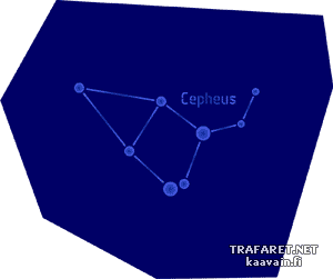 Stjärnbilden Cepheus - schablon för dekoration