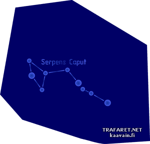 Tähdistö Käärmeen pää - koristeluun tarkoitettu sapluuna