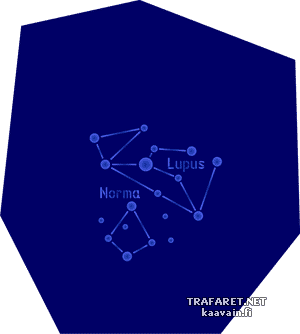 Tähtikuviot Susi ja Norma - koristeluun tarkoitettu sapluuna