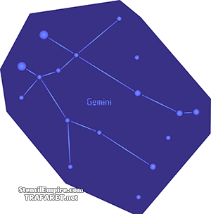 Stjärnbilden Gemini - schablon för dekoration