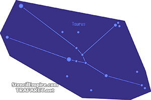 Stjärnbilden Taurus - schablon för dekoration