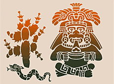 hahmo ja kaktus (Asteekkien ja Mayojen sabluunat)