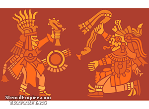 Aztec gudar (Schablonmönster från förcolumbianska tiden)