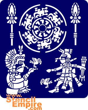 Aztec prydnad - schablon för dekoration