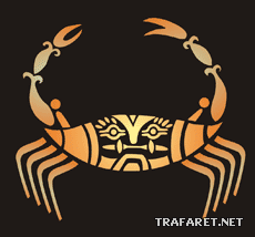 Crab Aztekerna - schablon för dekoration