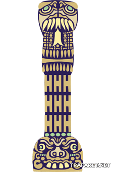 atsteekiläispylväs - koristeluun tarkoitettu sapluuna