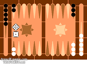 Backgammon peli - koristeluun tarkoitettu sapluuna