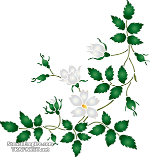 Villiruusun kulma 003 - koristeluun tarkoitettu sapluuna